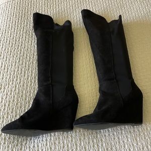 Charles David black suede boots